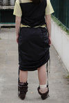 BASERANGE pattern suspender skirt SKPS-CO-SP24 black